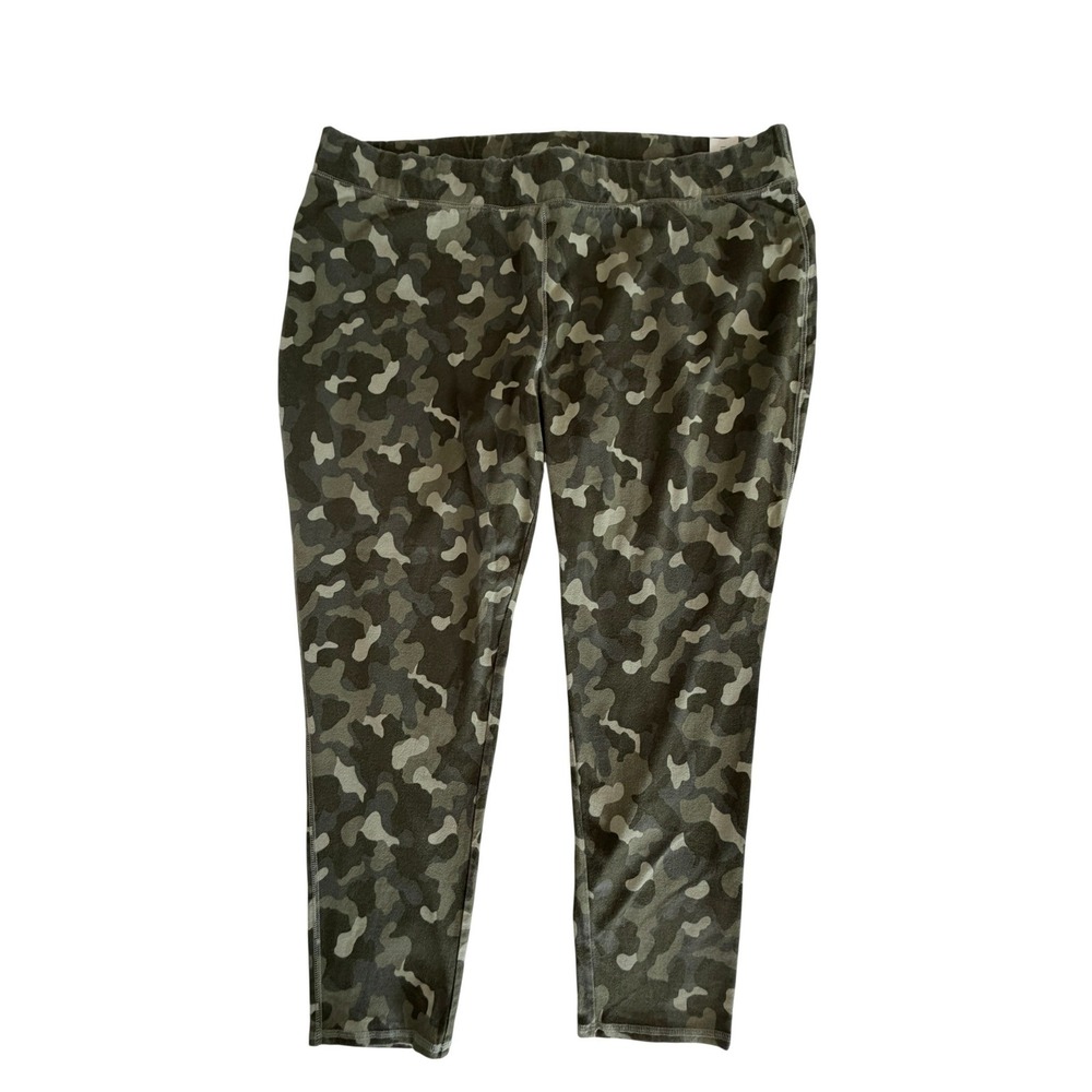 Denim & Co Active Womens 3X Camo Leggings Green Camouflage High Rise A386851